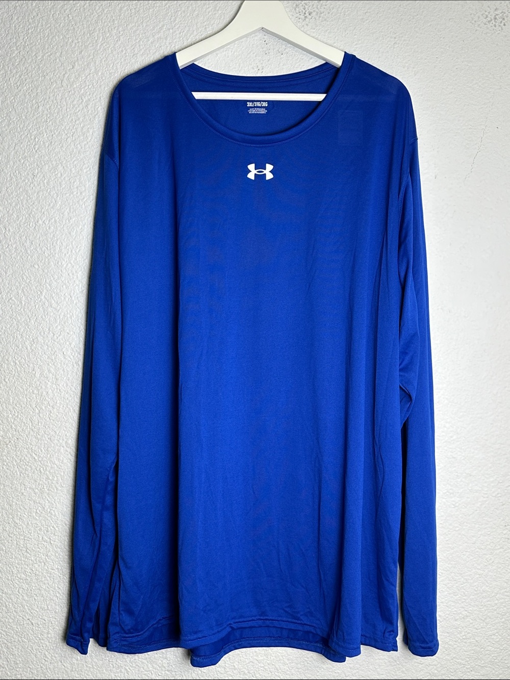 NEW Under Armour Blue Team Tech Shirt Long Sleeve Men's Size 3XL